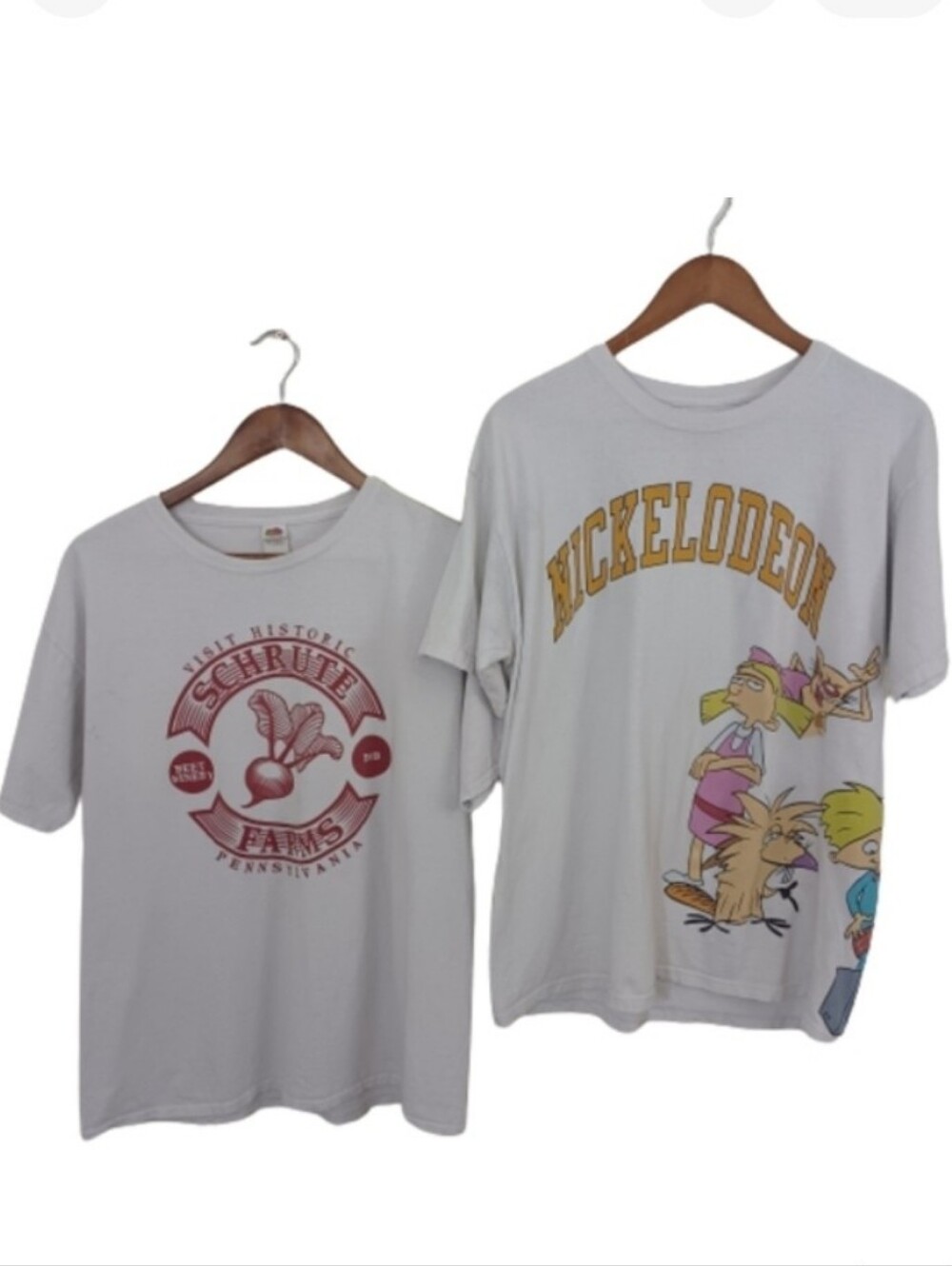 THE OFFICE & NICKELODEON Ren & Stimpy Dwight Schrute Cotton Casual T-shirt Top